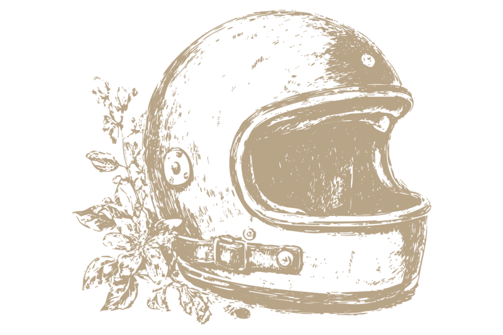 dessin casque moto marron